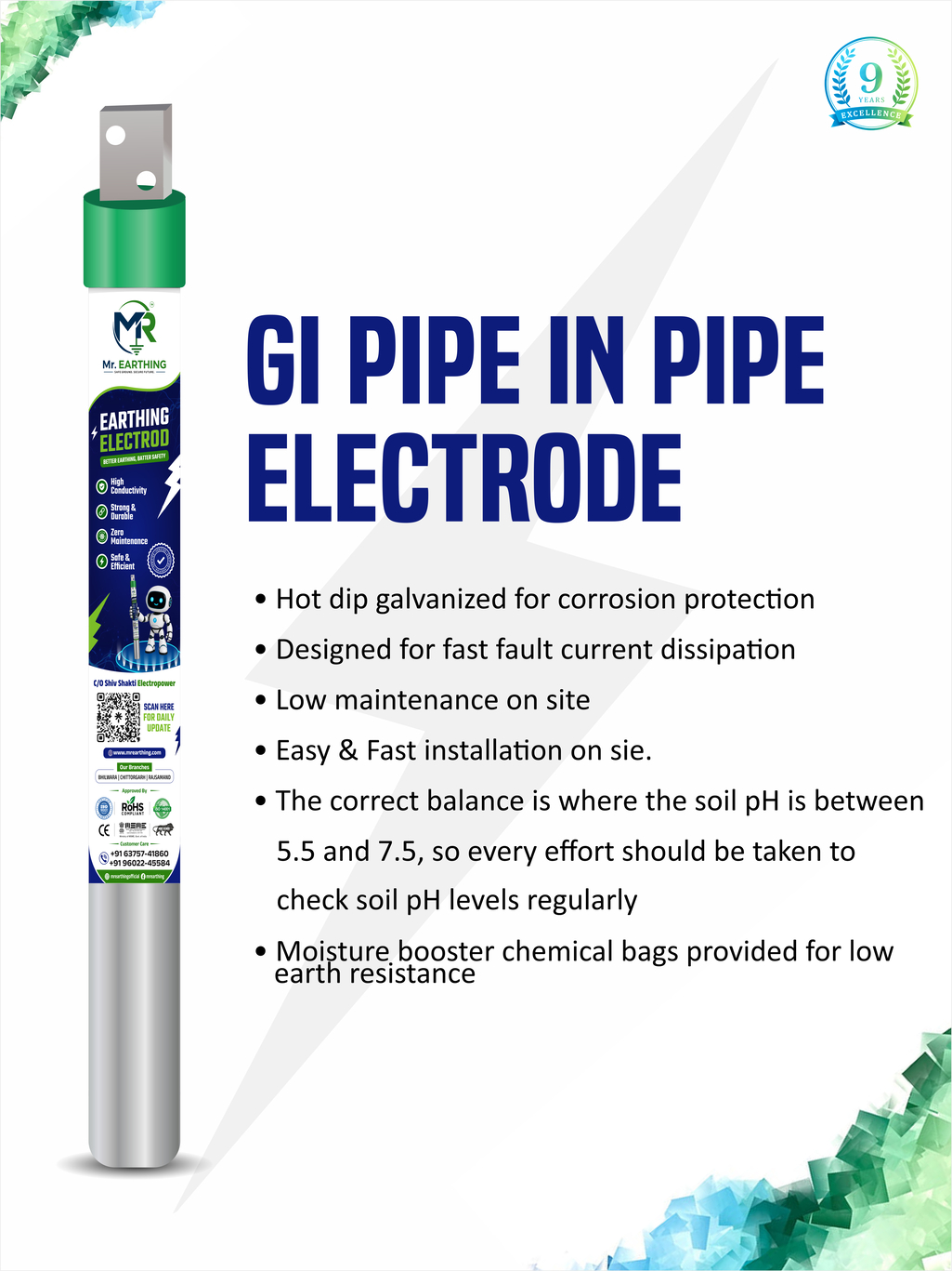 GI Pipe in Pipe Electrode